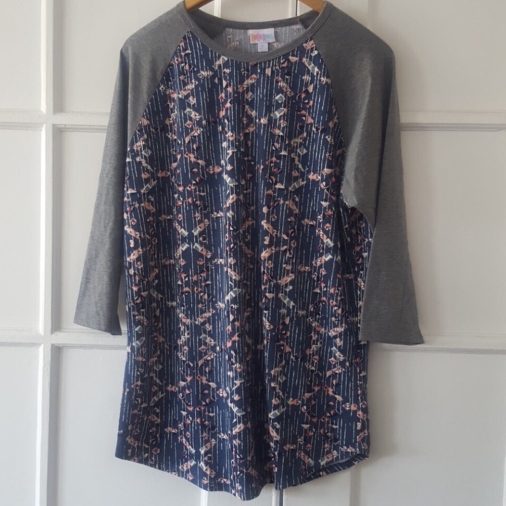 LuLaRoe Randy Baseball Raglan Sleeve Quarter Length Tee Size XL